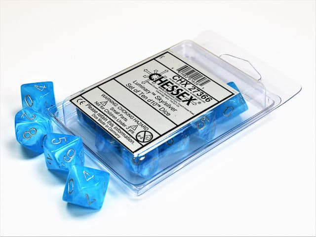 Chessex | d10 Set | Acrylic | Luminary Sky/silver (10) (CHX 27366)