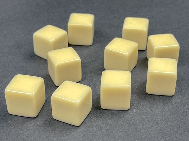Chessex | Bag of 10 Blank Dice | Acrylic | Opaque Ivory d6 Dice (10) (CHX 29042)