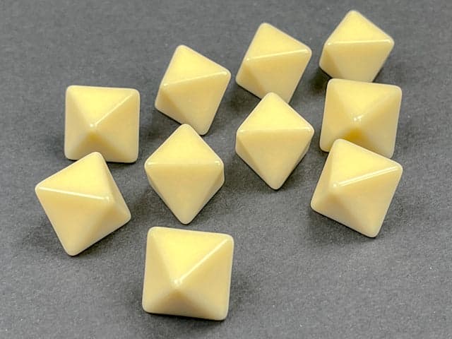 Chessex | Bag of 10 Blank Dice | Acrylic | Opaque Ivory d8 Dice (10) (CHX 29043)