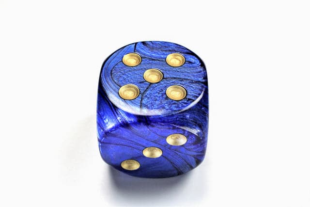 Chessex | 50mm d6 | Acrylic | Scarab Royal Blue/gold (CHX DC5006)