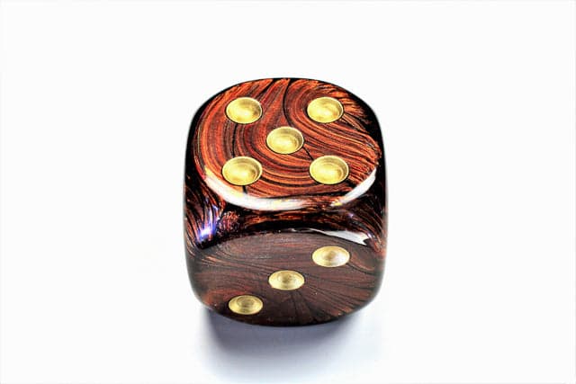 Chessex | 50mm d6 | Acrylic | Scarab Blue Blood/gold (CHX DC5009)