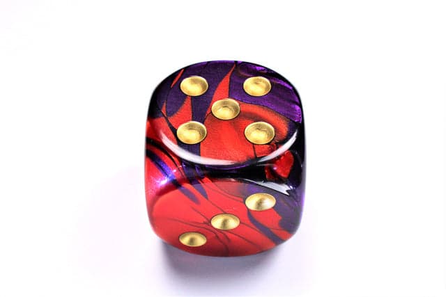 Chessex | 50mm d6 | Acrylic | Gemini Purple-Red/gold (CHX DG5026)