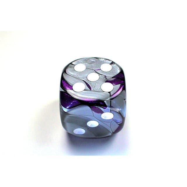 Chessex | 50mm d6 | Acrylic | Gemini Purple-Steel/white (CHX DG5032)