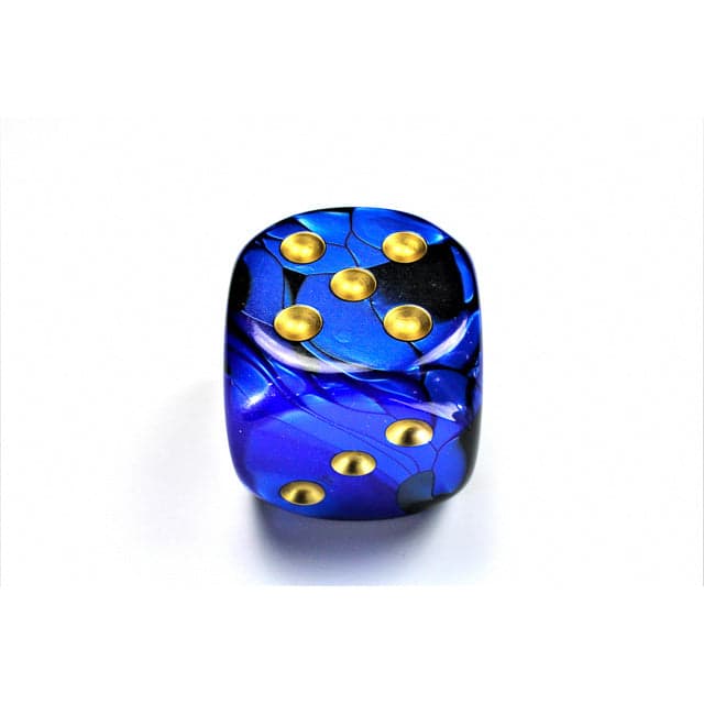 Chessex | 50mm d6 | Acrylic | Gemini Black-Blue/gold (CHX DG5035)