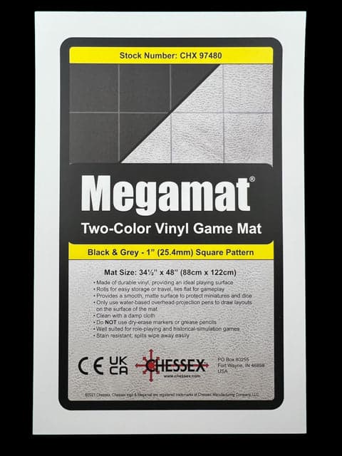 Chessex | Reversible 1" Megamat | Black-Grey Squares (88x 122cm) (CHX 97480)