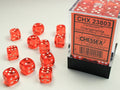 Chessex | d6 Dice Block | Acrylic | Translucent Orange/white 12mm d6 (36 Dice) (CHX 23803)