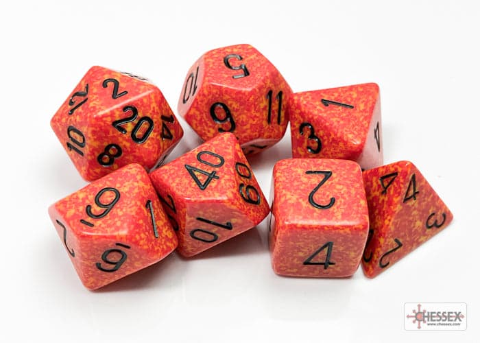 Chessex | Polyhedral Dice Set | Acrylic | Speckled Fire (CHX 25303)