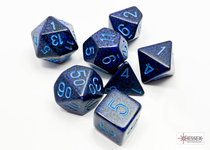 Chessex | Polyhedral Dice Set | Acrylic | Speckled Cobalt (CHX 25307)
