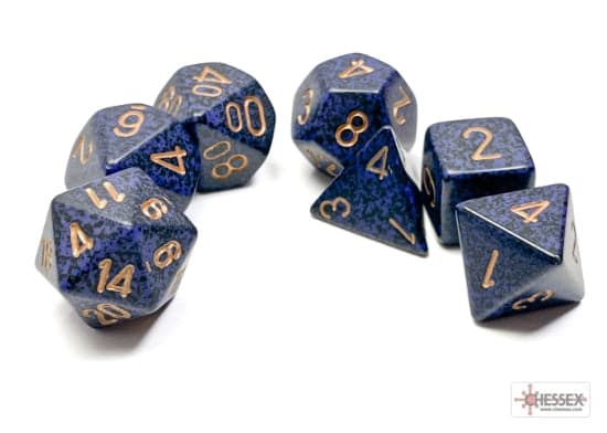 Chessex | Polyhedral Dice Set | Speckled | Golden Cobalt (CHX25337)