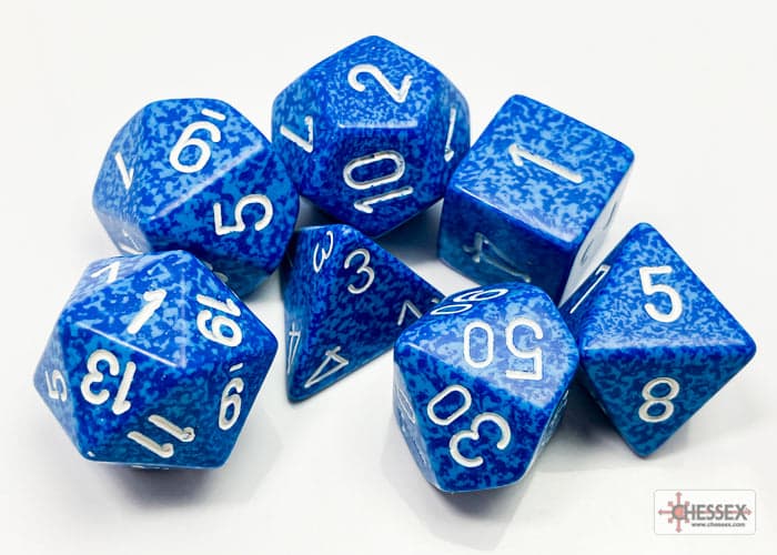 Chessex | Polyhedral Dice Set | Acrylic | Speckled Water (CHX 25306)