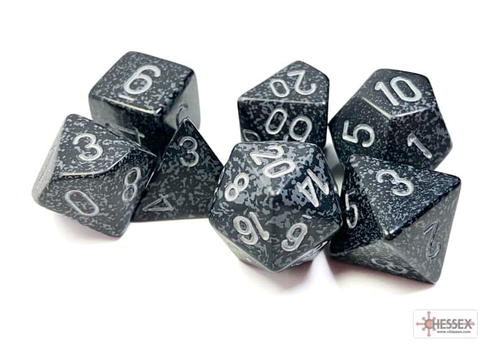 Chessex | Polyhedral Dice Set | Speckled | Ninja (CHX25318)