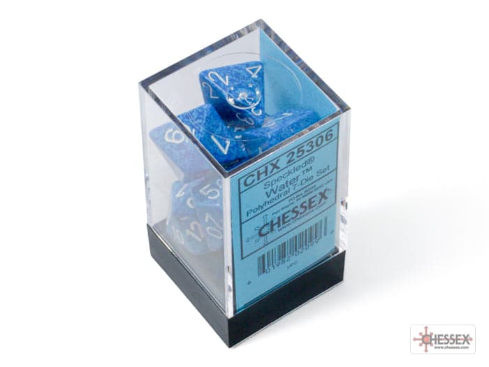 Chessex | Polyhedral Dice Set | Acrylic | Speckled Water (CHX 25306)