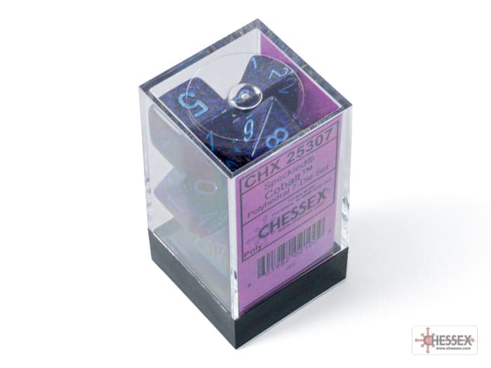 Chessex | Polyhedral Dice Set | Acrylic | Speckled Cobalt (CHX 25307)