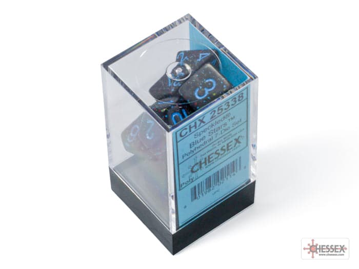 Chessex | Polyhedral Dice Set | Acrylic | Speckled Blue Stars (CHX 25338)