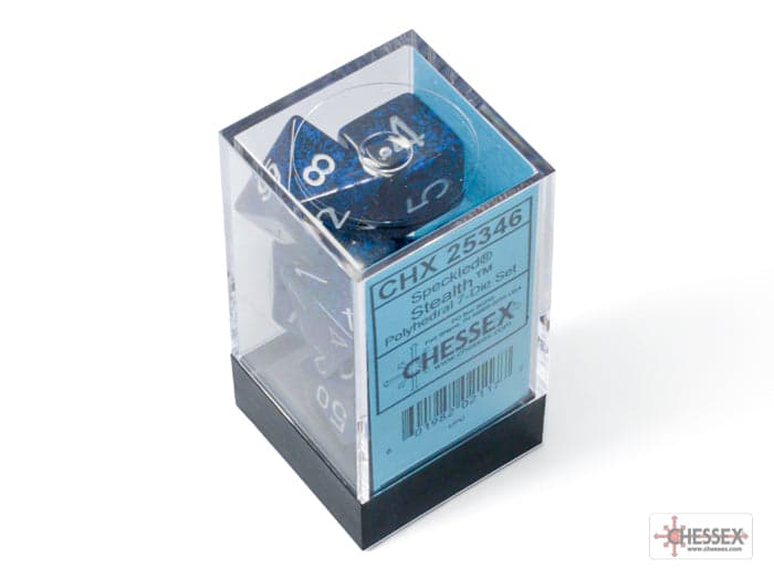Chessex | Polyhedral Dice Set | Acrylic | Speckled Stealth (CHX 25346)