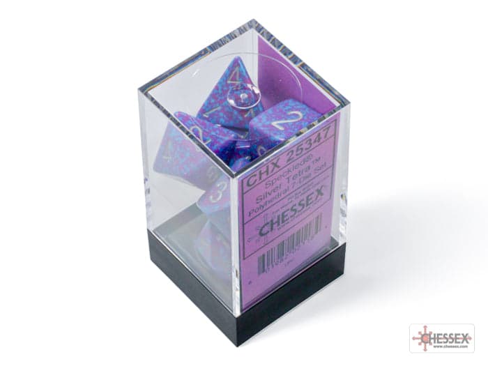 Chessex | Polyhedral Dice Set | Acrylic | Speckled Silver Tetra (CHX 25347)