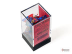 Chessex | Polyhedral Dice Set | Acrylic | Gemini Blue-Red/gold (CHX 26429)