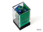 Chessex | Polyhedral Dice Set | Acrylic | Gemini Blue-Green/gold (CHX 26436)