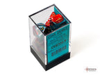 Chessex | Polyhedral Dice Set | Acrylic | Gemini Red-Teal/gold (CHX 26462)