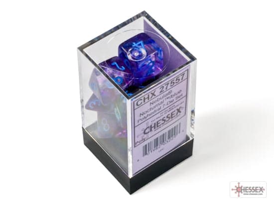 Chessex | Polyhedral Dice Set | Acrylic | Nebula Nocturnal/blue (CHX 27557)