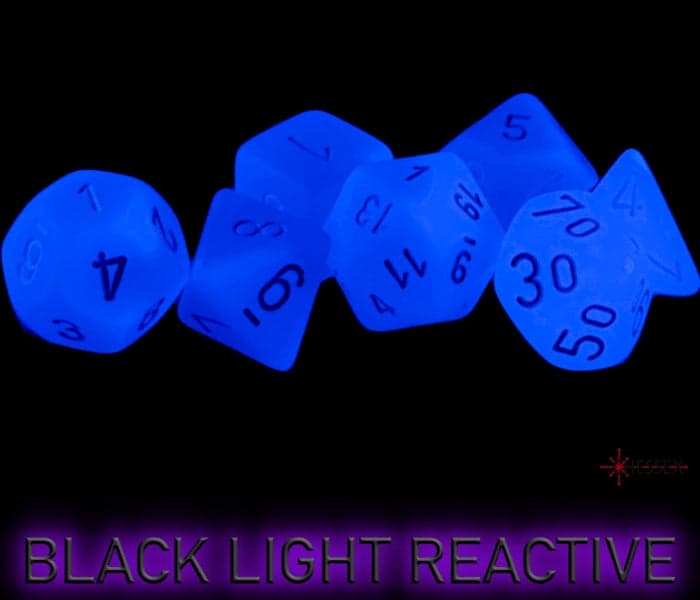 Chessex | Polyhedral Dice Set | Acrylic | Frosted Blue/white (CHX 27406)