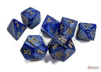 Chessex | Polyhedral Dice Set | Acrylic | Scarab Royal Blue/gold (CHX 27427)