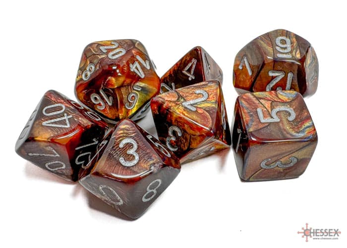 Chessex | Polyhedral Dice Set | Acrylic | Lustrous Gold/silver  (CHX 27493)