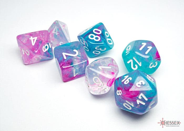 Chessex | Polyhedral Dice Set | Acrylic | Nebula Wisteria/white (CHX 27545)