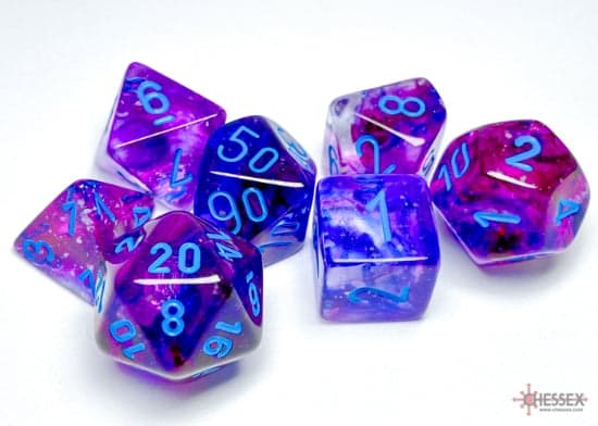 Chessex | Polyhedral Dice Set | Acrylic | Nebula Nocturnal/blue (CHX 27557)
