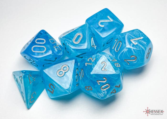 Chessex | Polyhedral Dice Set | Acrylic | Luminary Sky/silver (CHX 27566)