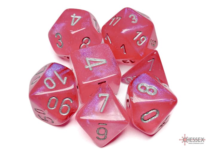Chessex | Polyhedral Dice Set | Borealis | Pink/Silver (CHX27584)