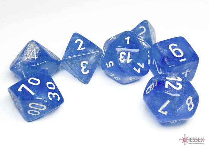 Chessex | Polyhedral Dice Set |Borealis | Sky Blue/White (CHX27586)