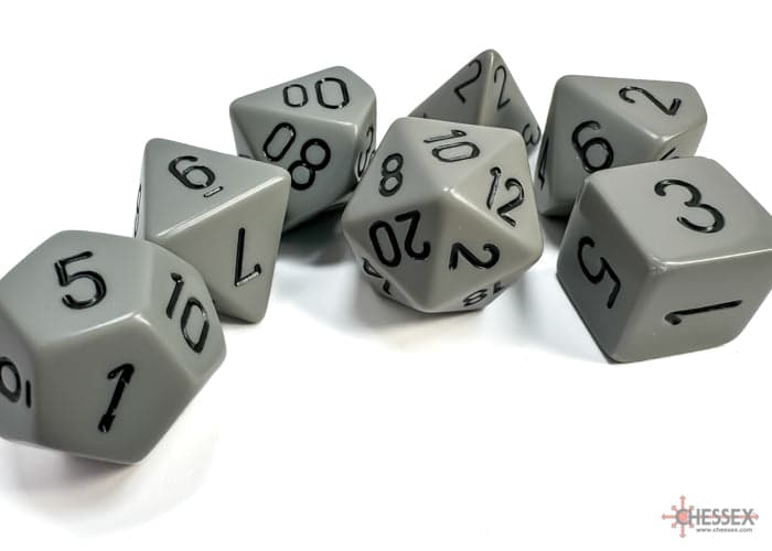 Chessex | Polyhedral Dice Set | Opaque | Dark Grey/Black (CHX25410)