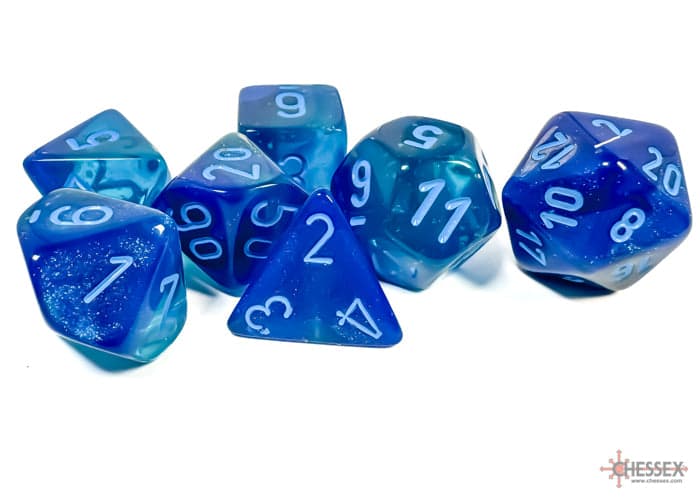 Chessex | Polyhedral Dice Set | Acrylic | Gemini Blue-Blue/light blue (CHX 26463)
