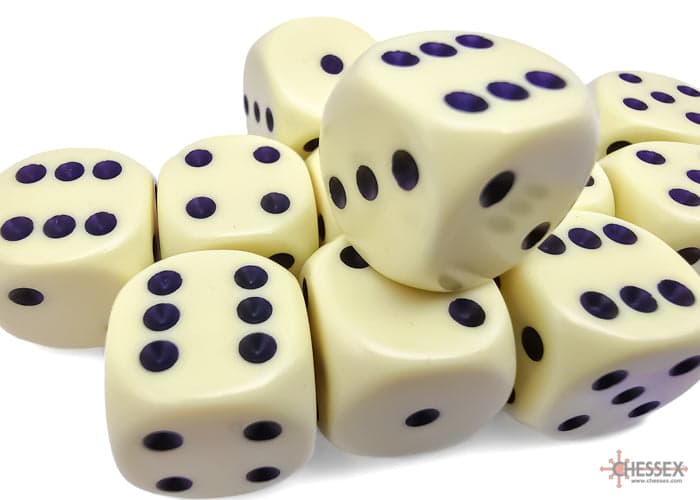 Chessex | d6 Dice Block | Acrylic | Opaque Pastel Yellow/Black 16mm d6 (12 dice) (CHX 25662)