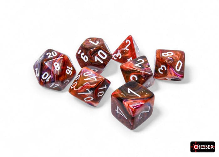 Chessex | Polyhedral Dice Set | Festive | Symphony/White (CHX27543)