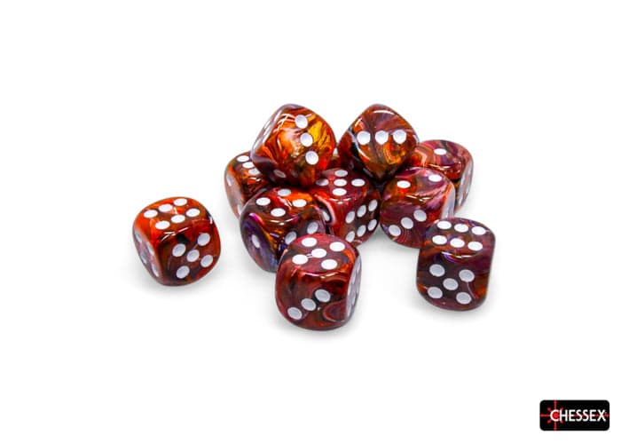 Chessex | 16mm D6 Dice Block | Festive | Symphony/White (CHX27743)