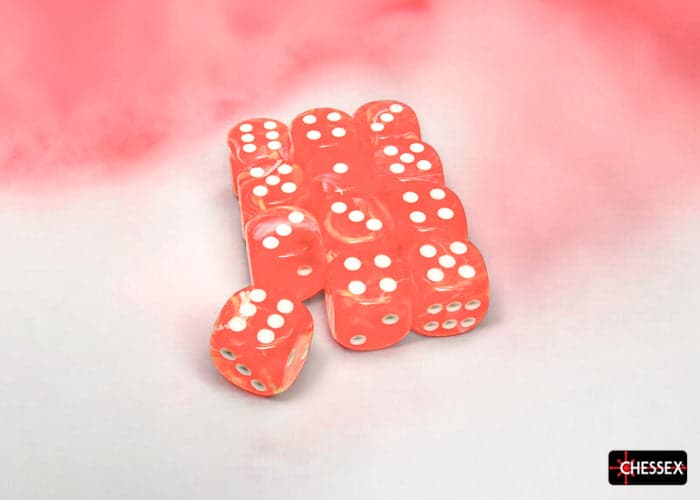 Chessex | 16mm D6 Dice Block | Festive | Dahlia/White (CHX27753)