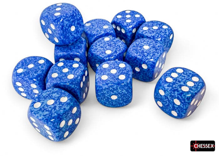 Chessex | d6 Dice Block | Acrylic | Speckled Water 16mm d6 (12 dice) (CHX 25706)