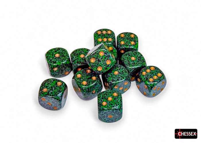 Chessex | d6 Dice Block | Acrylic | Speckled Golden Recon 16mm d6 (12 dice) (CHX 25735)