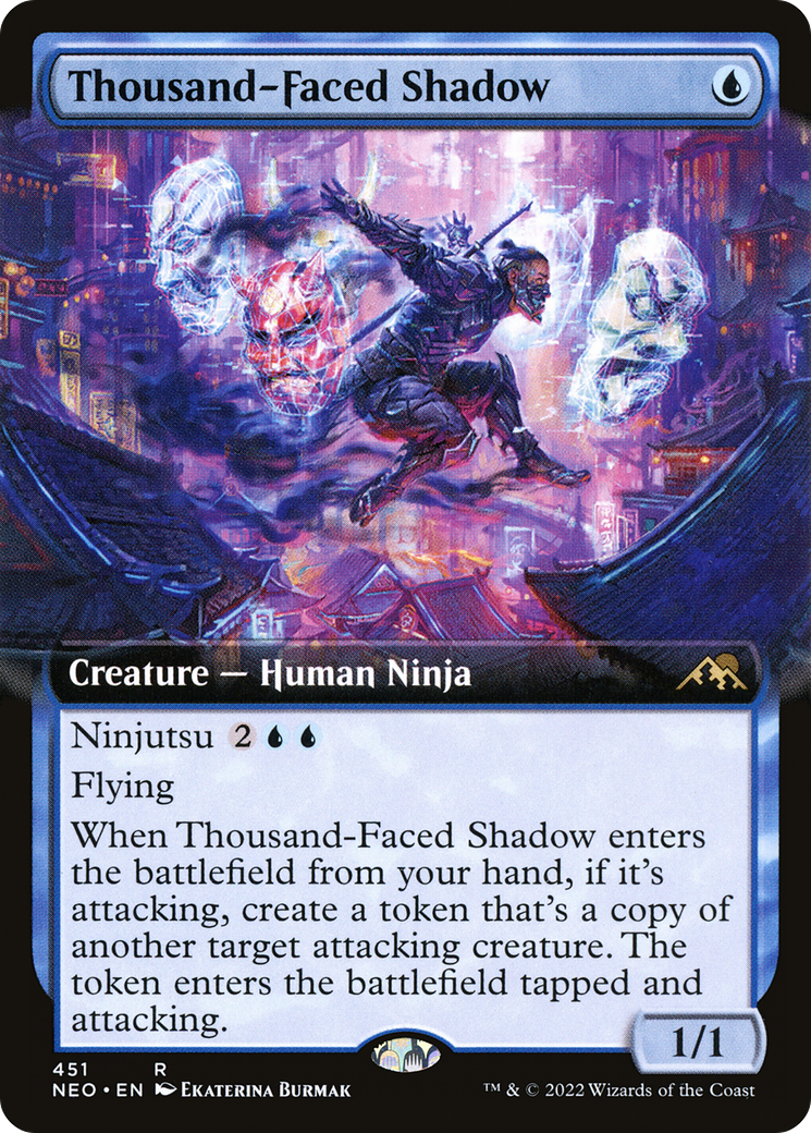 Thousand-Faced Shadow (Extended Art) [Kamigawa: Neon Dynasty] Foil