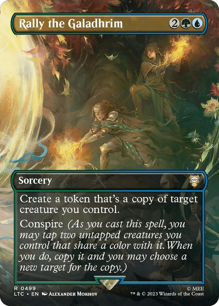 Rally the Galadhrim (Borderless) [The Lord of the Rings: Tales of Middle-Earth Commander] Foil