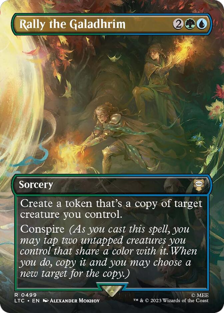 Rally the Galadhrim (Borderless) [The Lord of the Rings: Tales of Middle-Earth Commander] Foil