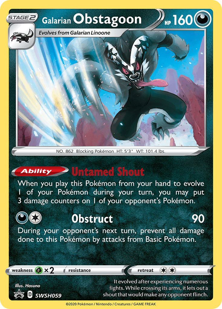 Galarian Obstagoon SWSH059 SWSH059/307 - SWSH Sword & Shield Promo Cards Holofoil