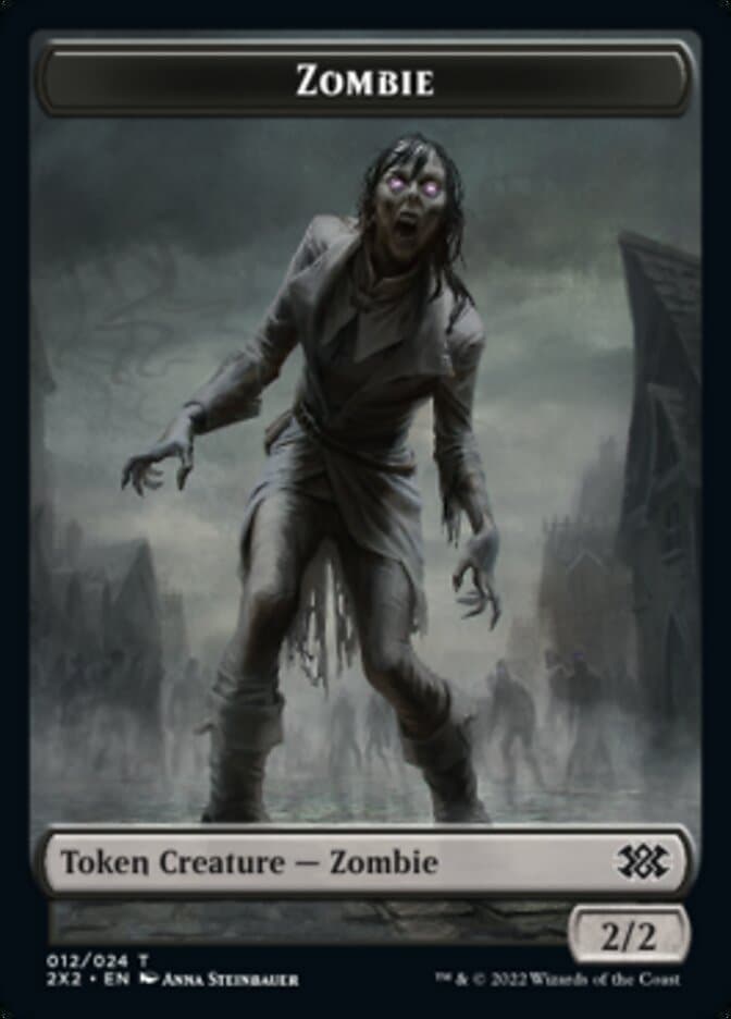 Zombie // Knight Double-Sided Token [Double Masters 2022 Tokens] Foil