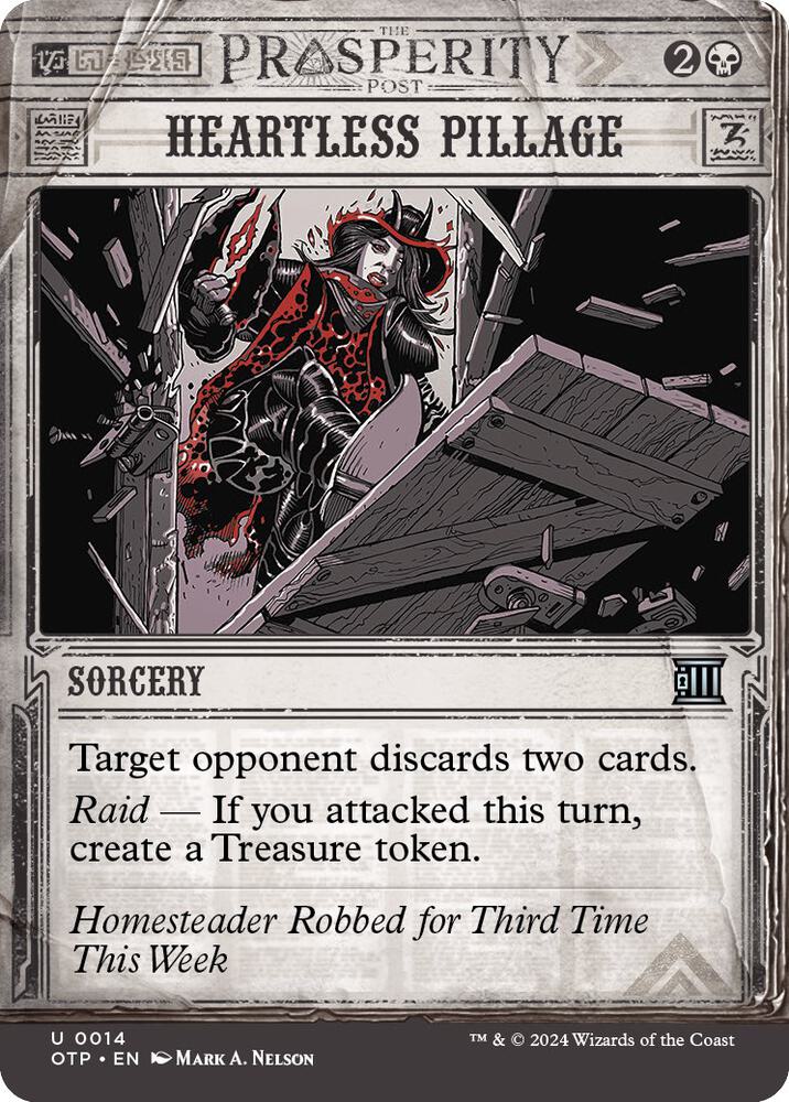 Heartless Pillage 14/65 (Outlaws of Thunder Junction: Breaking News)  - Showcase Foil