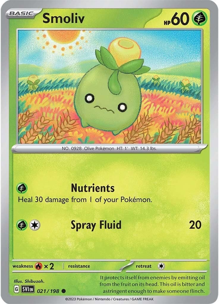 Smoliv 021/198 - SV01 Scarlet & Violet Base Set Reverse Holofoil