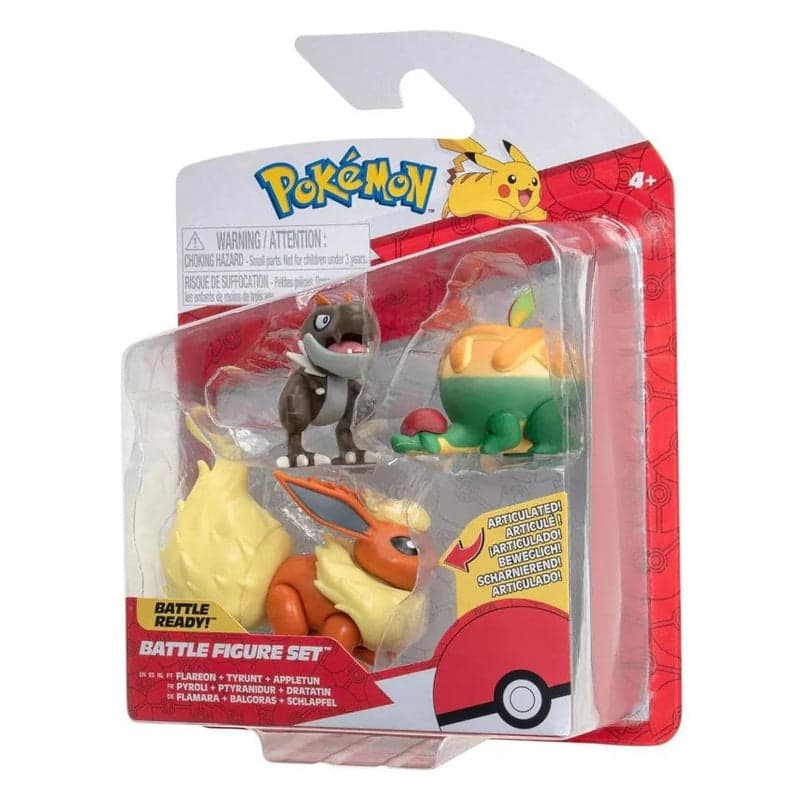 Pokemon Battle Figures | 3 Pack | Flareon, Tyrunt & Appletun