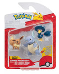 Pokemon Battle Figures | 3 Pack | Eevee, Wartortle & Murkrow