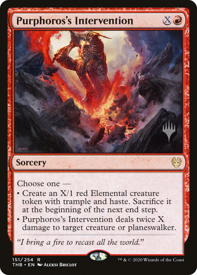 Purphoros's Intervention (Promo Pack) [Theros Beyond Death Promos] Foil